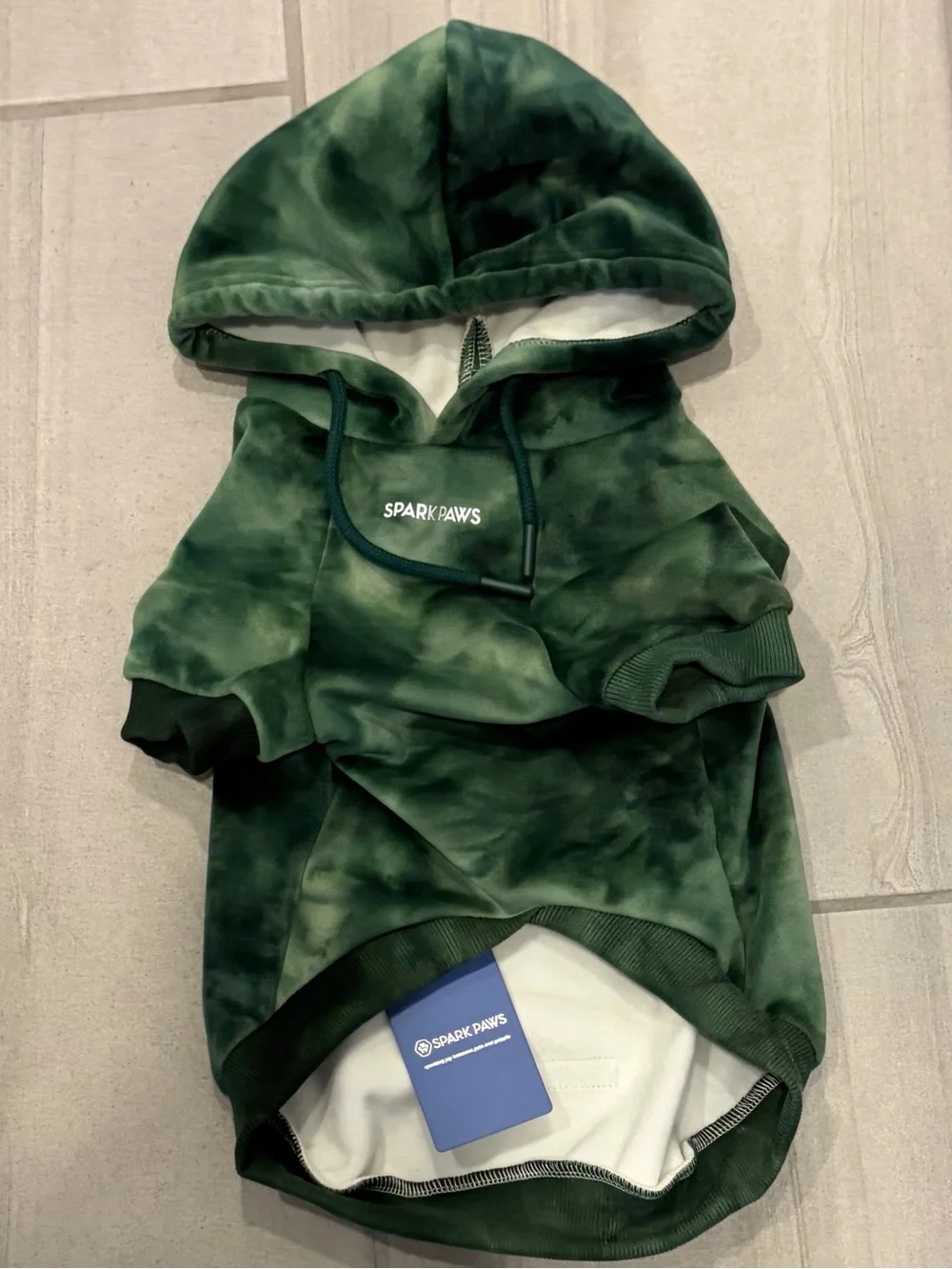 NWT Plush Tie-Dye Dog Hoodie Pullover